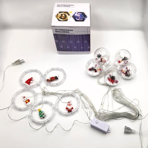 LED Christmas 100 Lamp Beads, 10 Pendants Curtain , Christmas LED String Lights - Picture 4 of 13